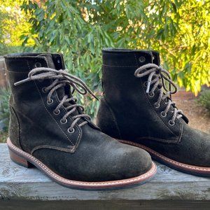 Nisolo All-Weather Amalia Boot Size 9, Dark Olive Suede